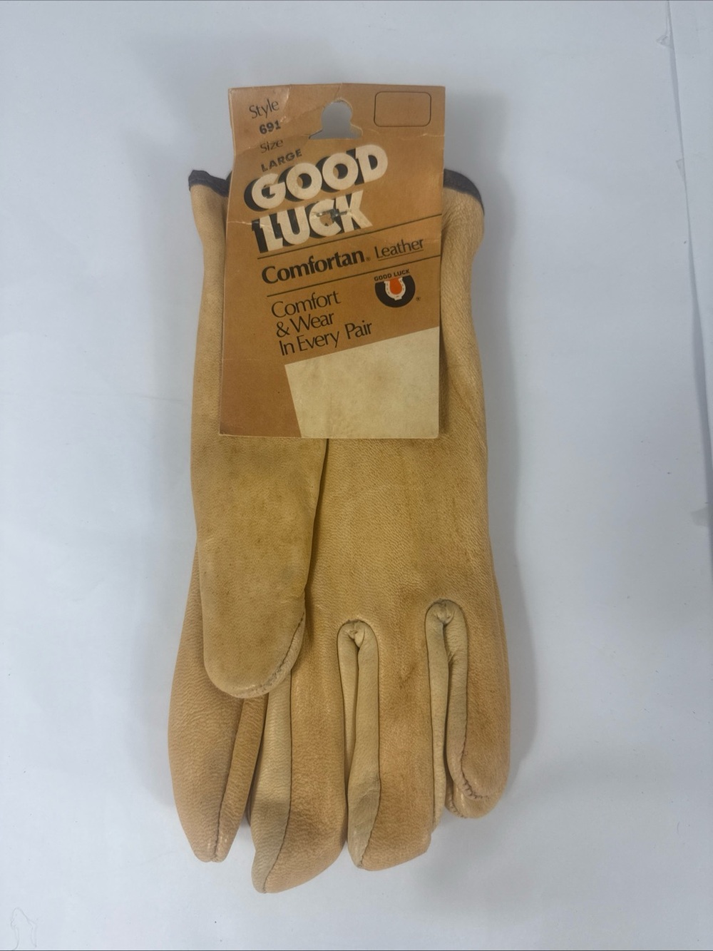 Vintage Good Luck Leather Gloves Comfort & Wear In Every Pair Large